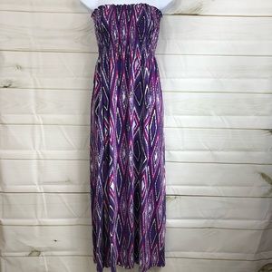 🔥🔥3/$20 Strapless maxi multi color dress